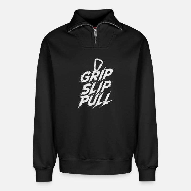 Grip Slip Pullover Urban Sparkles - Relaxed Unisex Organic Half Zip Sweatshirt – von SPREAD - Schwarz