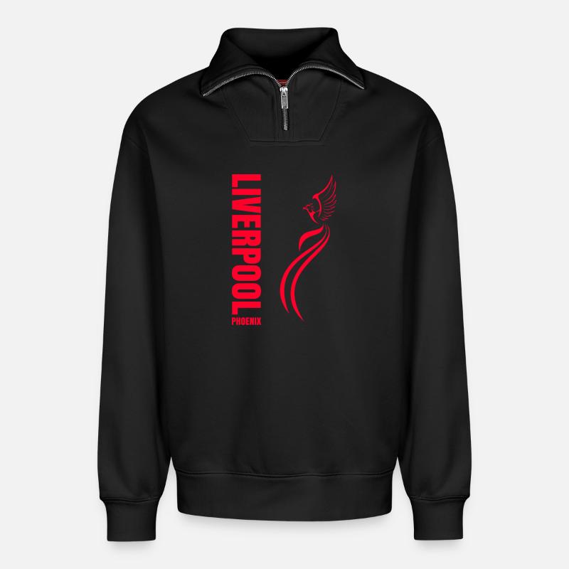 LIVERPOOL PHOENIX - Relaxed Unisex Organic Half Zip Sweatshirt – von SPREAD - Schwarz