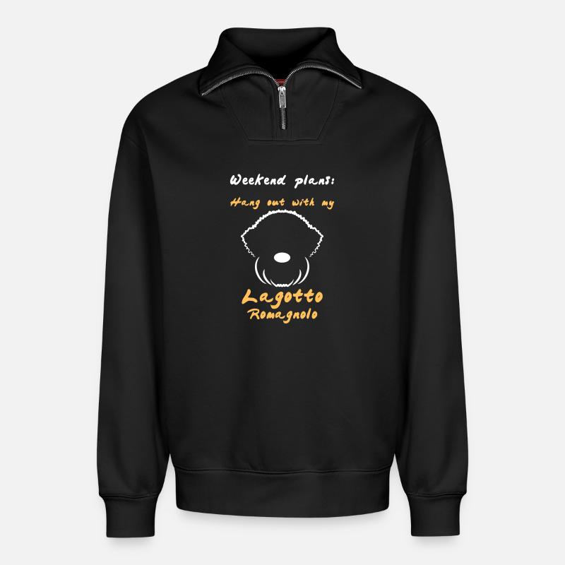 Weekend 2 - Relaxed Unisex Organic Half Zip Sweatshirt – by SPREAD - black