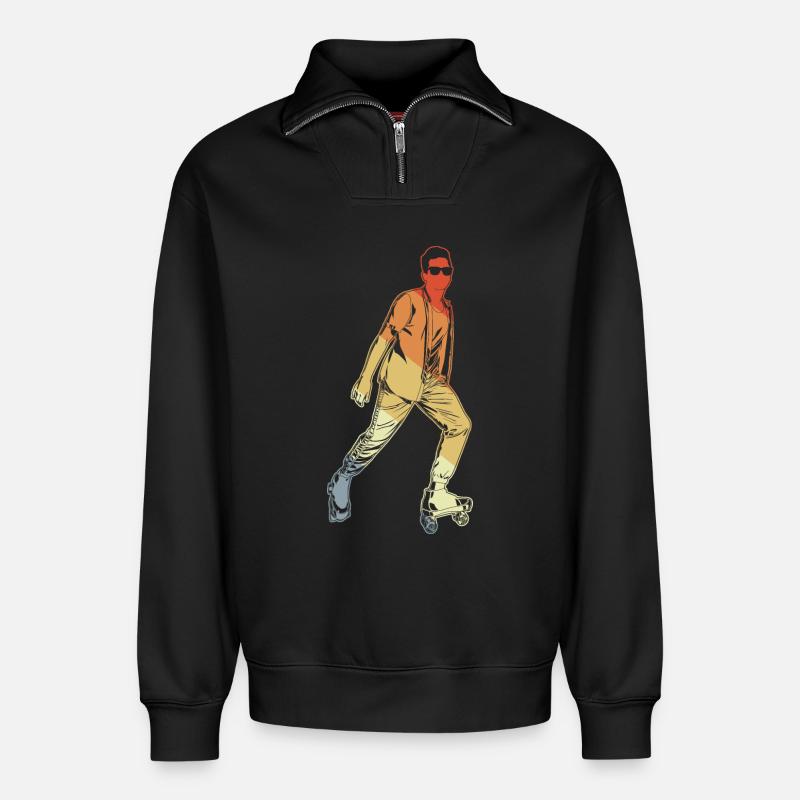 Rollkunstlauf - Relaxed Unisex Organic Half Zip Sweatshirt – von SPREAD - Schwarz
