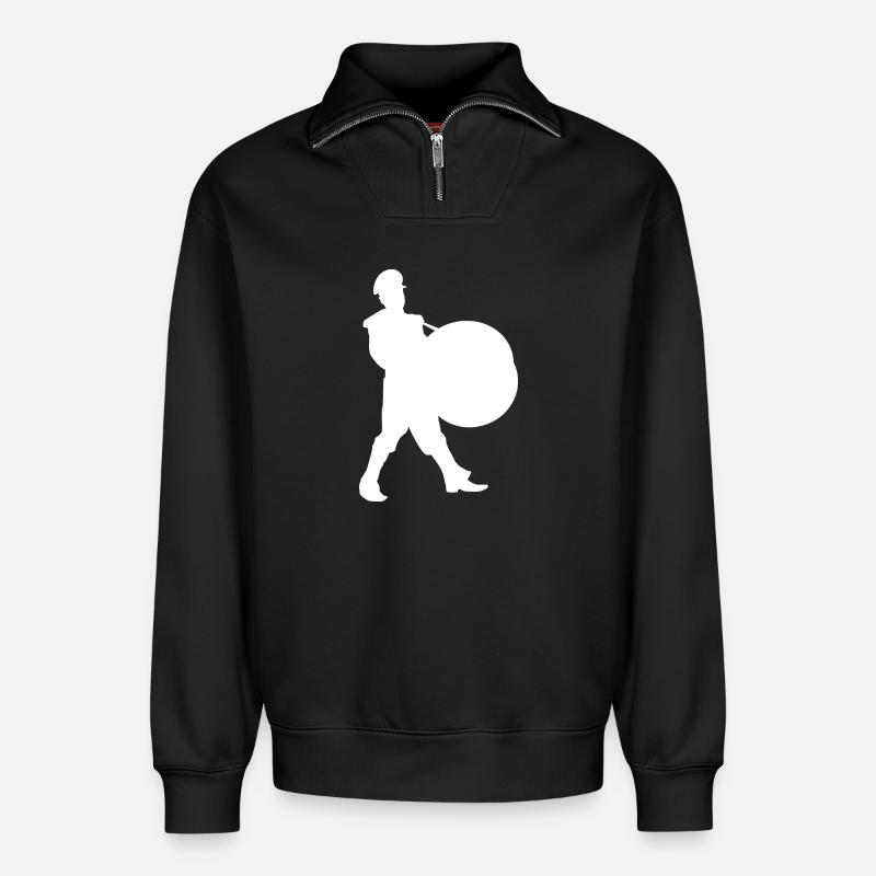 Silhouette du Héros de l’Écran - Sweat unisexe décontracté en coton biologique à demi-zip – de SPREAD - noir