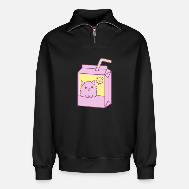 Cute Package Design - Relaxed Unisex Organic Half Zip Sweatshirt – von SPREAD - Schwarz