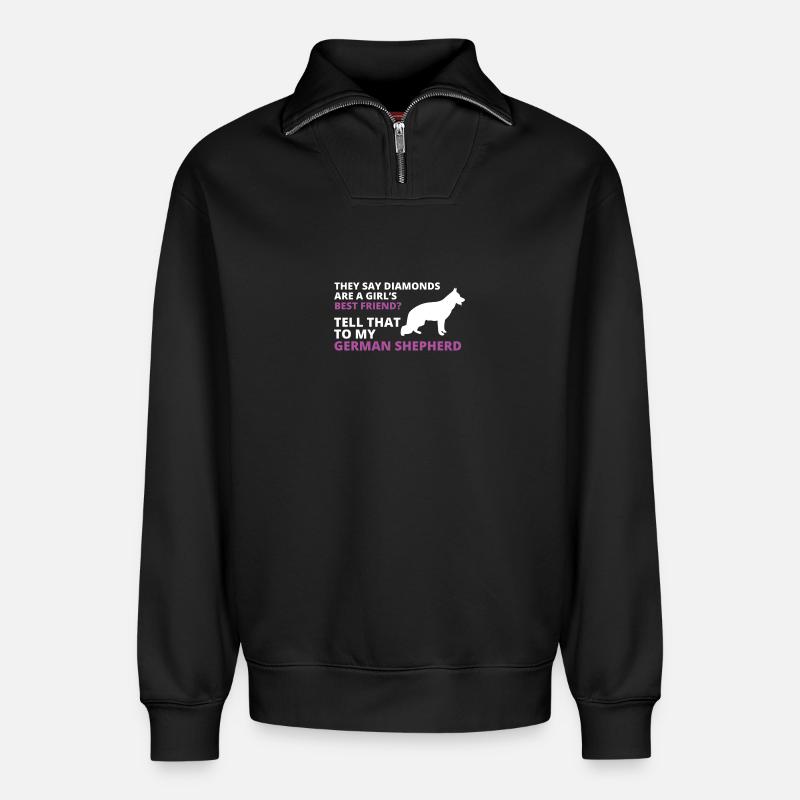 Schäferhund - Relaxed Unisex Organic Half Zip Sweatshirt – von SPREAD - Schwarz