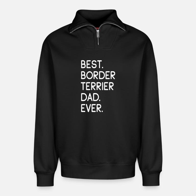 Border Terrier - Relaxed Unisex Organic Half Zip Sweatshirt – von SPREAD - Schwarz
