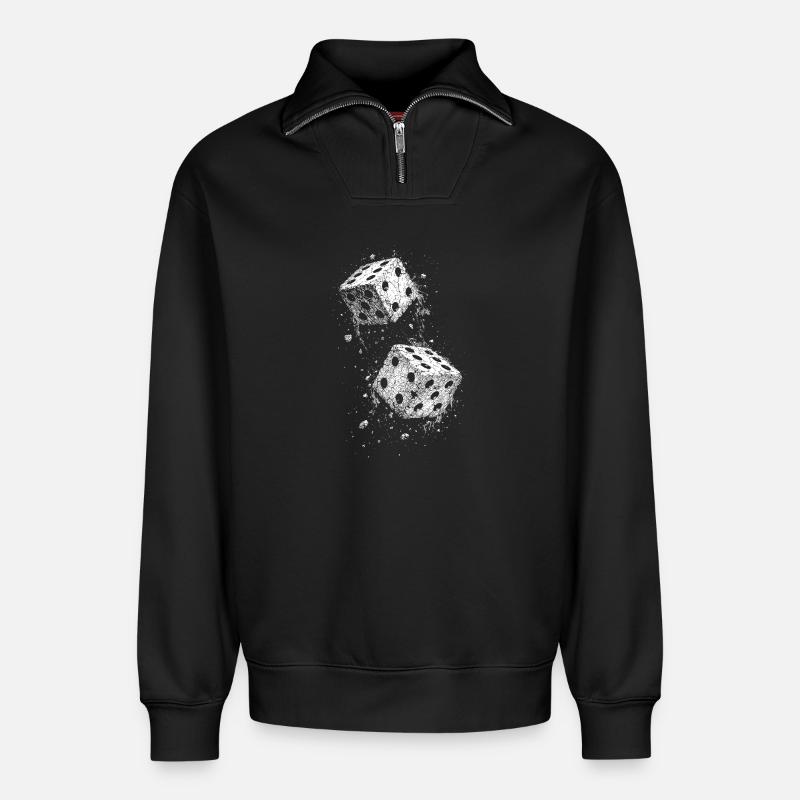 Cube - Relaxed Unisex Organic Half Zip Sweatshirt – by SPREAD - black