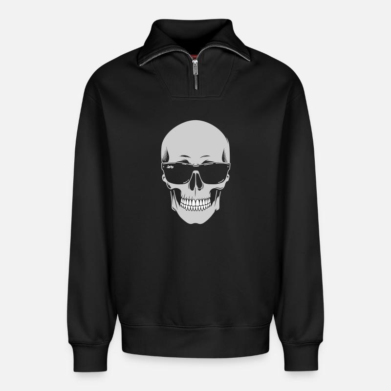 Sonnenbrillen-Skeleton Noir - Relaxed Unisex Organic Half Zip Sweatshirt – von SPREAD - Schwarz