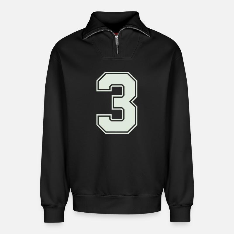 3 - Relaxed Unisex Organic Half Zip Sweatshirt – von SPREAD - Schwarz
