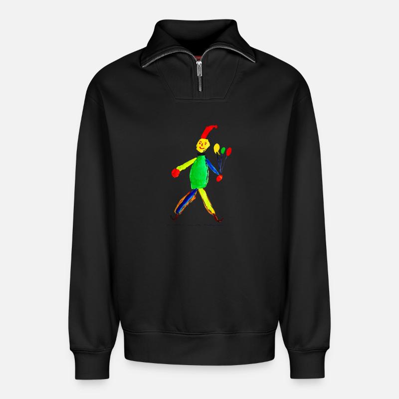 Hampelmann - Relaxed Unisex Organic Half Zip Sweatshirt – von SPREAD - Schwarz
