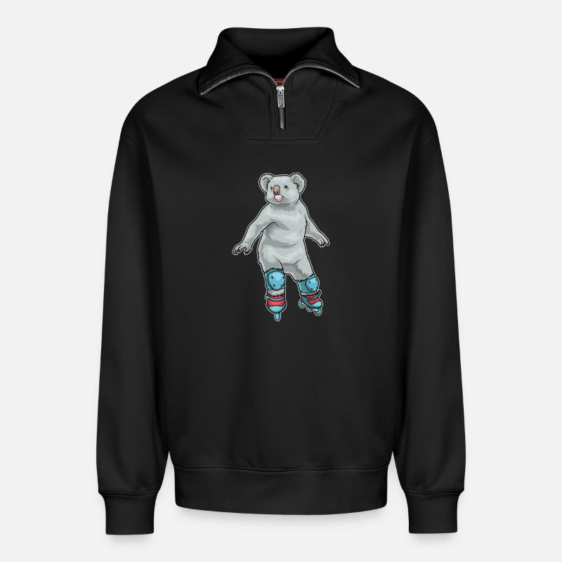 Koala Inline skating Inline skates - Relaxed Unisex Organic Half Zip Sweatshirt – von SPREAD - Schwarz