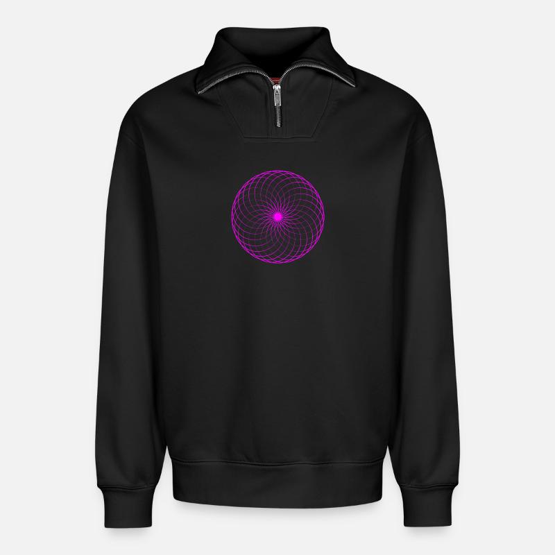 Neonspirale Netz Torus - Relaxed Unisex Organic Half Zip Sweatshirt – von SPREAD - Schwarz