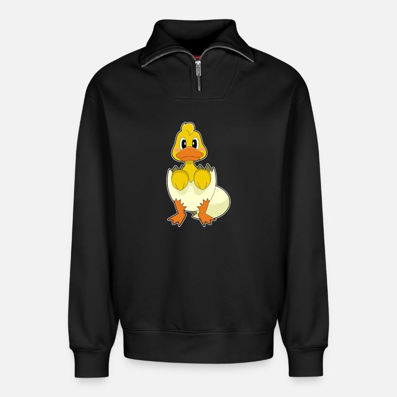 Duck Eggshell - Relaxed Unisex Organic Half Zip Sweatshirt – by SPREAD - black