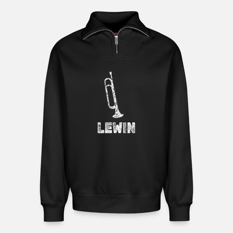 Blasmusik Lewin - Relaxed Unisex Organic Half Zip Sweatshirt – von SPREAD - Schwarz