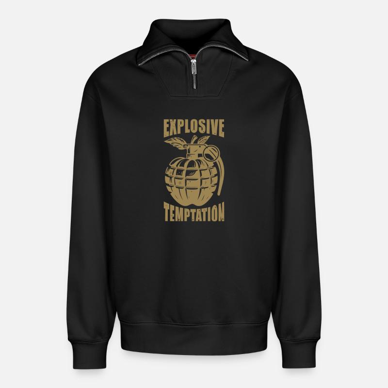 Explosive Versuchung - Relaxed Unisex Organic Half Zip Sweatshirt – von SPREAD - Schwarz