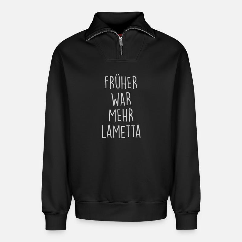 Tinsel - Relaxed Unisex Organic Half Zip Sweatshirt – by SPREAD - black