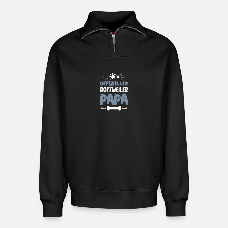 ROTTWEILER - Relaxed Unisex Organic Half Zip Sweatshirt – von SPREAD - Schwarz