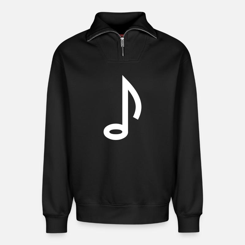 Note Symbol - Relaxed Unisex Organic Half Zip Sweatshirt – von SPREAD - Schwarz