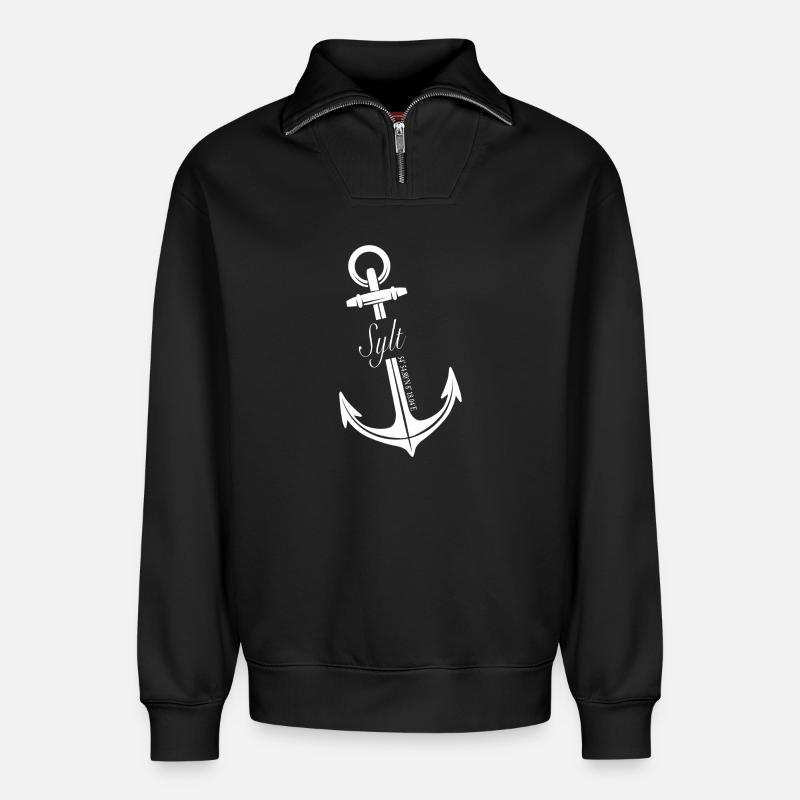 Sylt - Relaxed Unisex Organic Half Zip Sweatshirt – von SPREAD - Schwarz