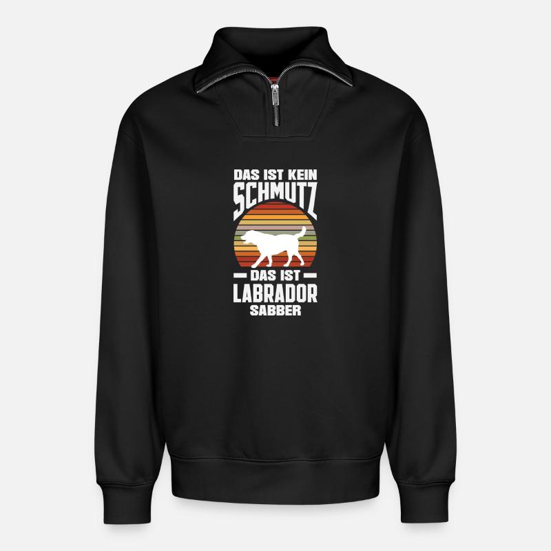 Labrador Tricks - Relaxed Unisex Organic Half Zip Sweatshirt – by SPREAD - black