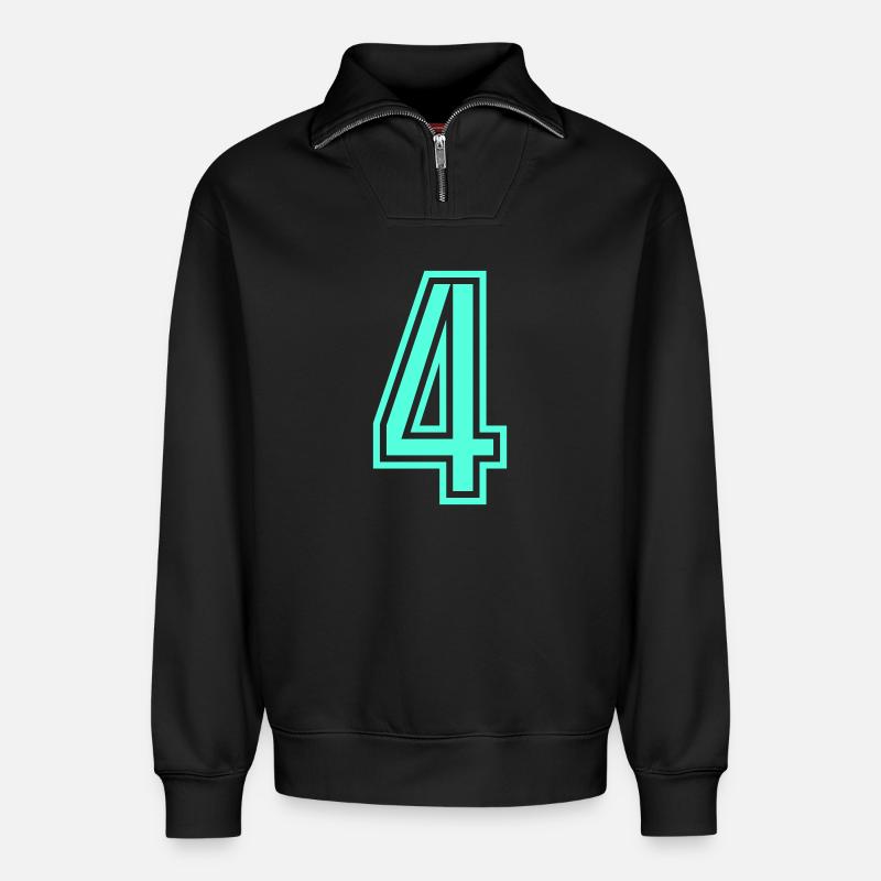 4 - Relaxed Unisex Organic Half Zip Sweatshirt – von SPREAD - Schwarz