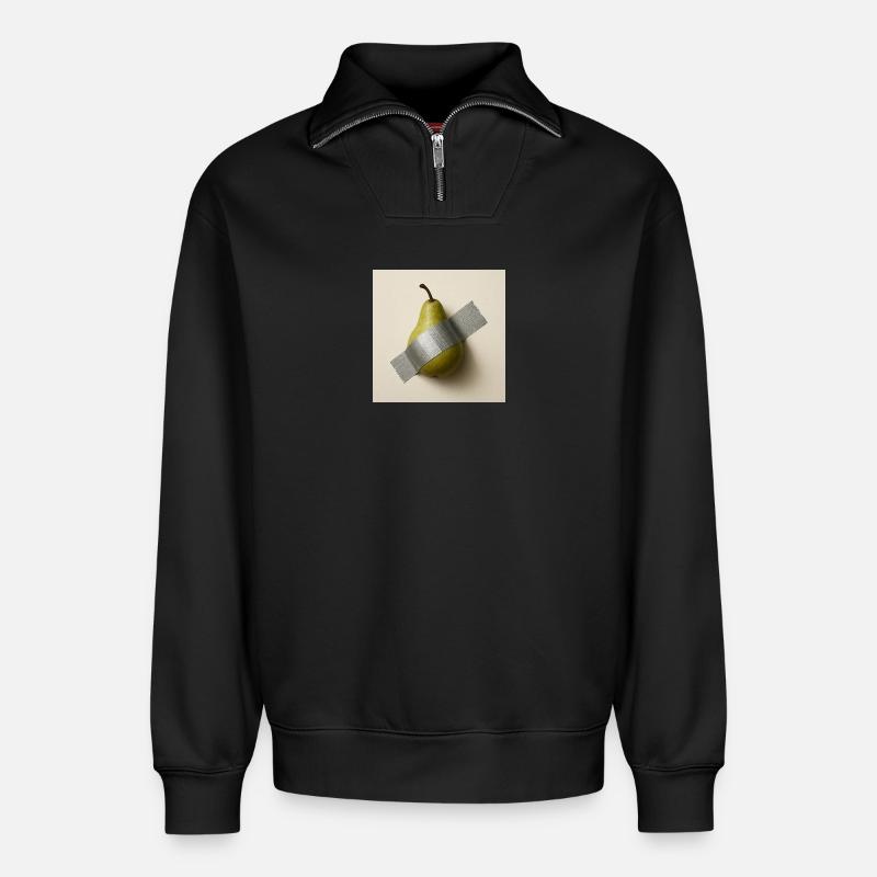 Abstrakte Birne Metaphorisches Kunstwerk - Relaxed Unisex Organic Half Zip Sweatshirt – von SPREAD - Schwarz