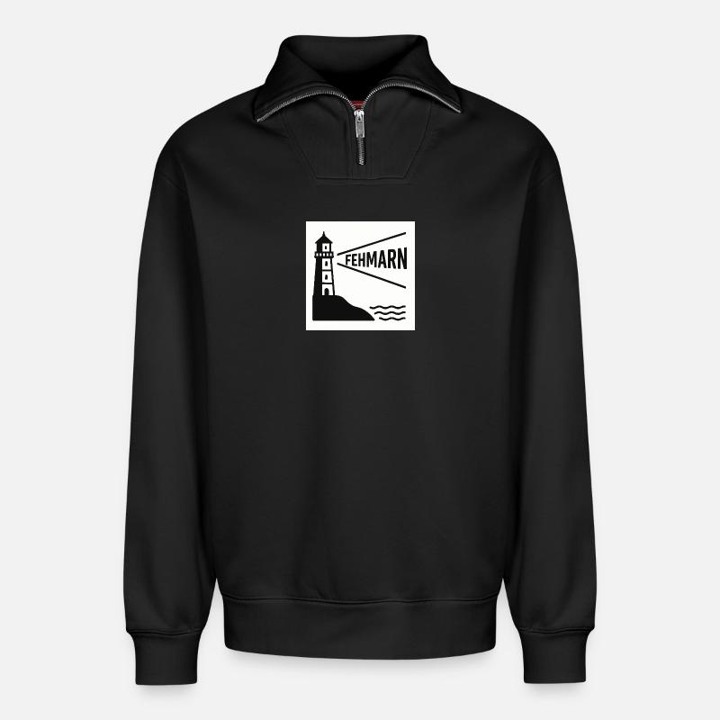 Fehmarn - Relaxed Unisex Organic Half Zip Sweatshirt – von SPREAD - Schwarz