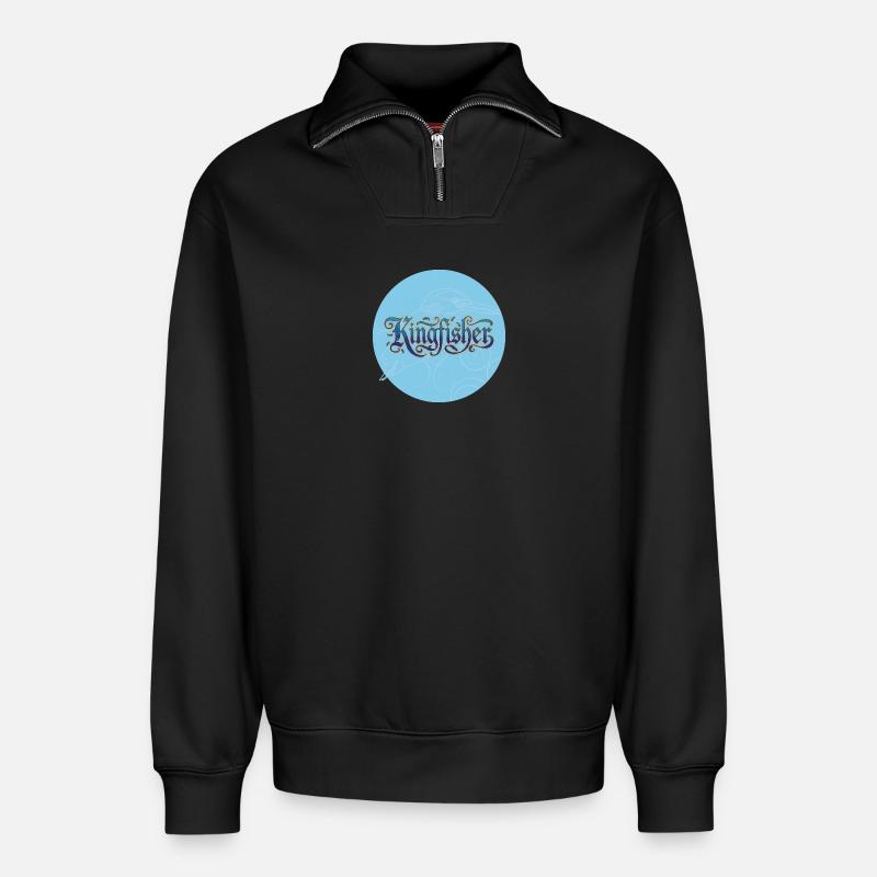 Kingfisher - Relaxed Unisex Organic Half Zip Sweatshirt – von SPREAD - Schwarz