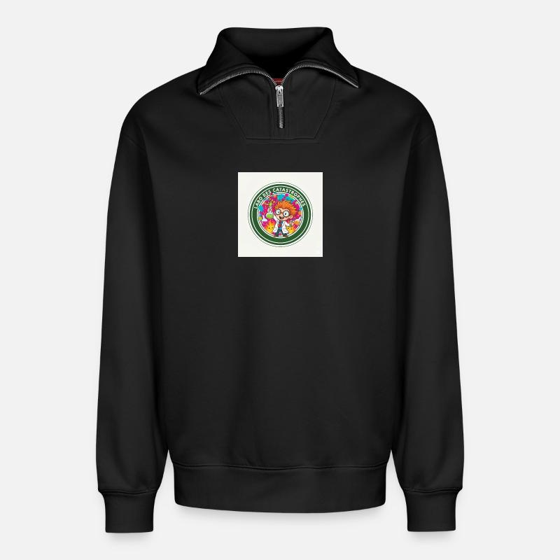 Bunte Katastrophe Labor Wissenschaftlich - Relaxed Unisex Organic Half Zip Sweatshirt – von SPREAD - Schwarz