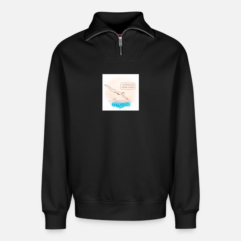 Beckenrand Rebellion  - Relaxed Unisex Organic Half Zip Sweatshirt – von SPREAD - Schwarz