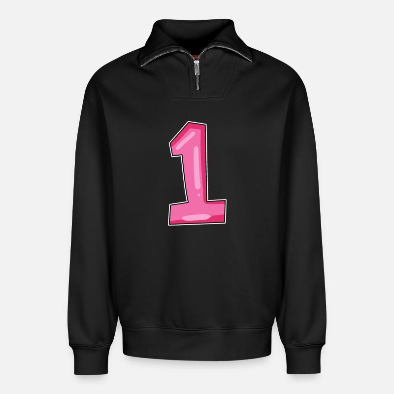 1 - Relaxed Unisex Organic Half Zip Sweatshirt – von SPREAD - Schwarz