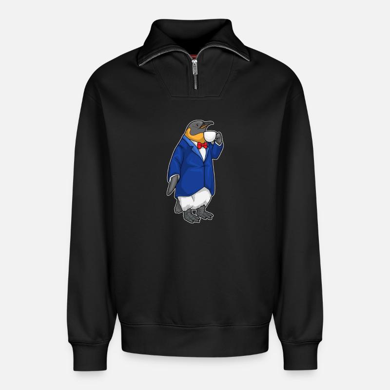 Mole Mug - Relaxed Unisex Organic Half Zip Sweatshirt – by SPREAD - black