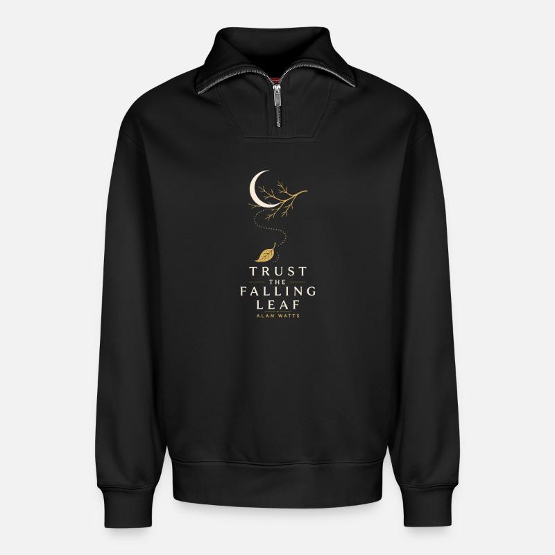 Falling Leaf Trust - Relaxed Unisex Organic Half Zip Sweatshirt – von SPREAD - Schwarz