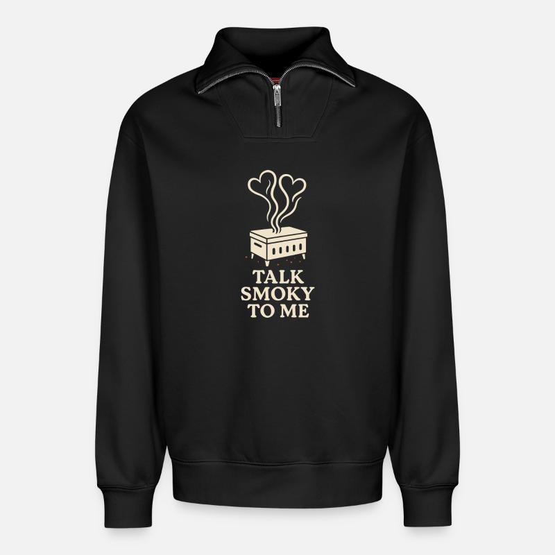 Fleischräucherofen Jerky Maker Bbq - Relaxed Unisex Organic Half Zip Sweatshirt – von SPREAD - Schwarz