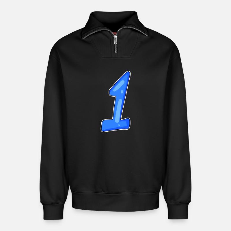 1 gewinner - Relaxed Unisex Organic Half Zip Sweatshirt – von SPREAD - Schwarz