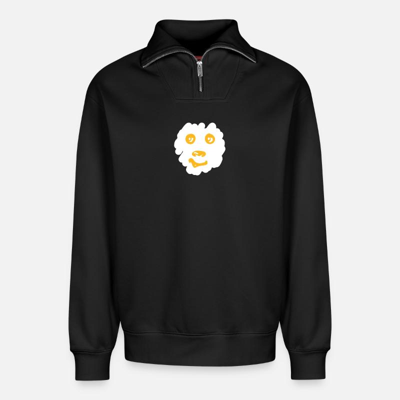 bear cub - Relaxed Unisex Organic Half Zip Sweatshirt – by SPREAD - black