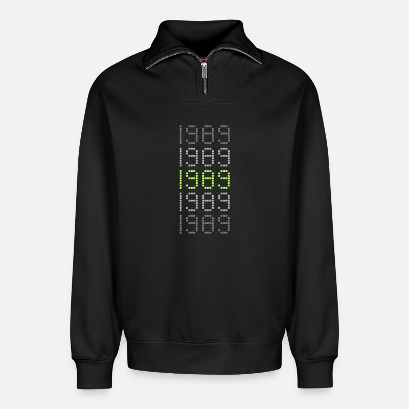 Style 1989 - Relaxed Unisex Organic Half Zip Sweatshirt – von SPREAD - Schwarz