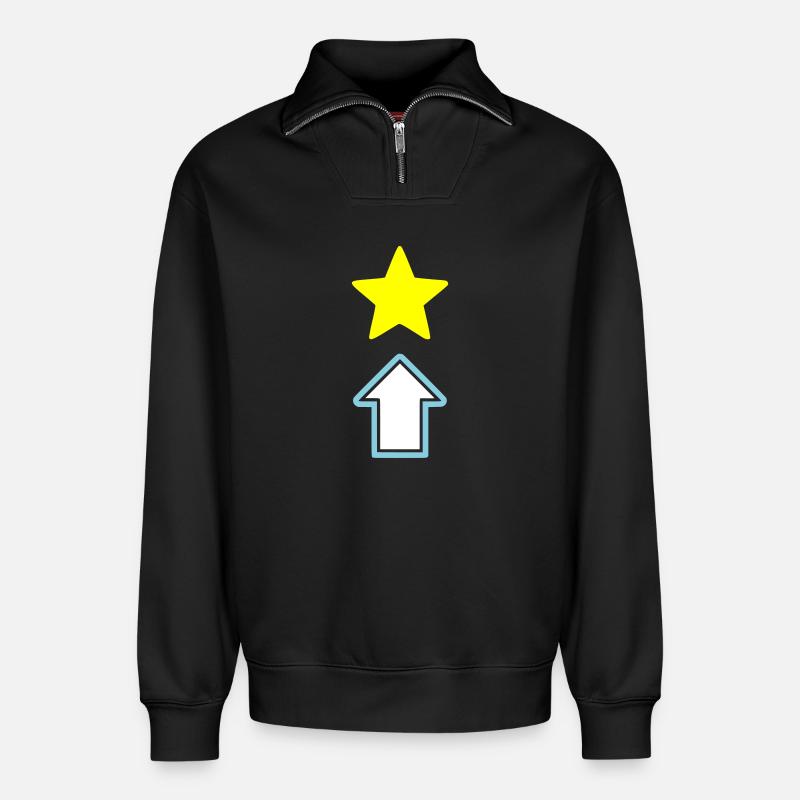 Stern Pfeil Comic Symbol - Relaxed Unisex Organic Half Zip Sweatshirt – von SPREAD - Schwarz