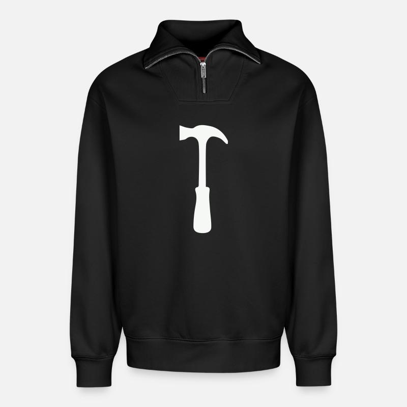 Hammer Silhouette  - Relaxed Unisex Organic Half Zip Sweatshirt – von SPREAD - Schwarz