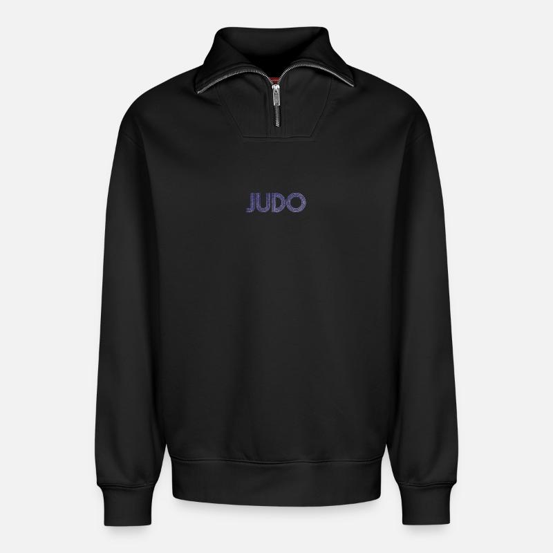judo - Relaxed Unisex Organic Half Zip Sweatshirt – von SPREAD - Schwarz