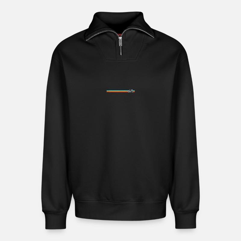 Warten auf Designbild - Relaxed Unisex Organic Half Zip Sweatshirt – von SPREAD - Schwarz