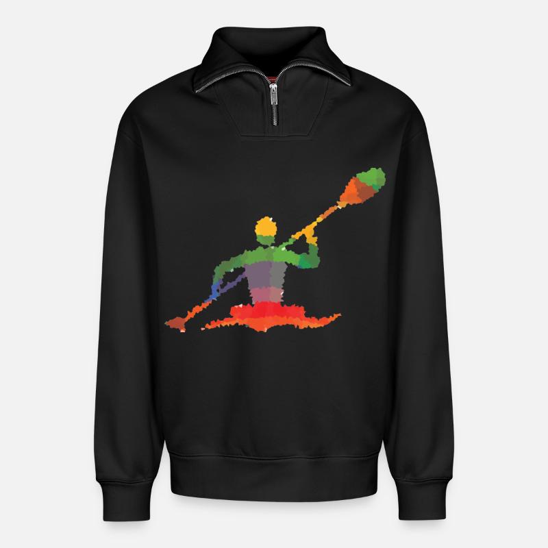 Kanut - Relaxed Unisex Organic Half Zip Sweatshirt – von SPREAD - Schwarz