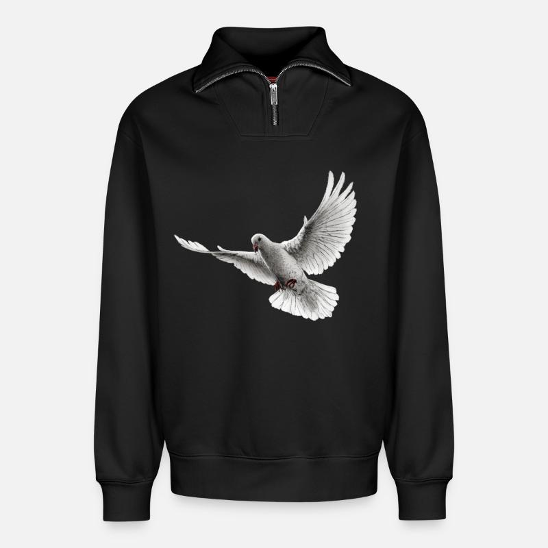 Taube - Relaxed Unisex Organic Half Zip Sweatshirt – von SPREAD - Schwarz