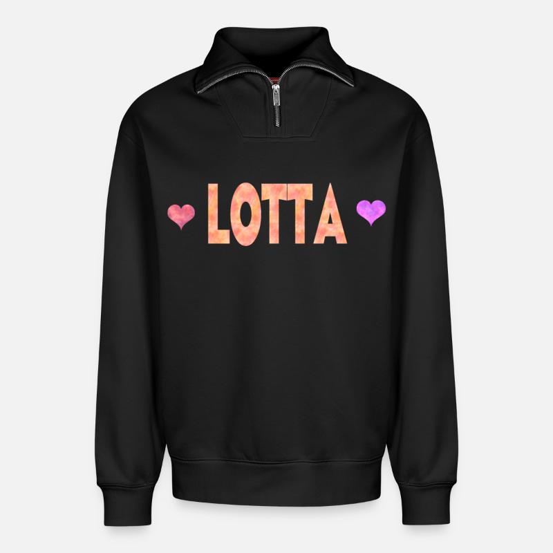Lotta - Relaxed Unisex Organic Half Zip Sweatshirt – von SPREAD - Schwarz