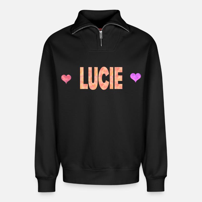Lucie - Sweat unisexe décontracté en coton biologique à demi-zip – de SPREAD - noir