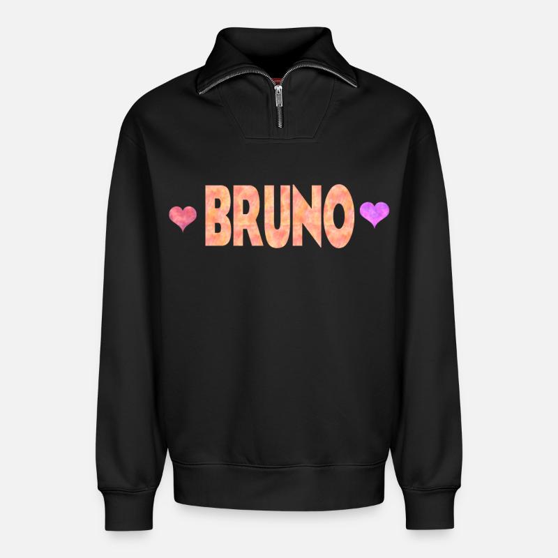 Bruno - Relaxed Unisex Organic Half Zip Sweatshirt – von SPREAD - Schwarz