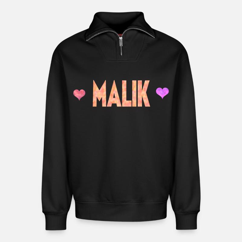 Malik - Relaxed Unisex Organic Half Zip Sweatshirt – von SPREAD - Schwarz