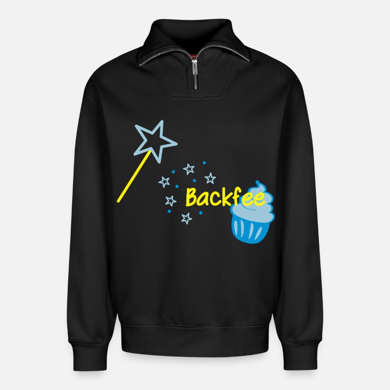 Cupcaki Backfee - Relaxed Unisex Organic Half Zip Sweatshirt – von SPREAD - Schwarz