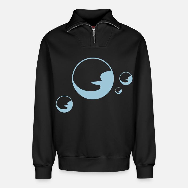 Soapbubble Seifenblasen schaum - Relaxed Unisex Organic Half Zip Sweatshirt – von SPREAD - Schwarz