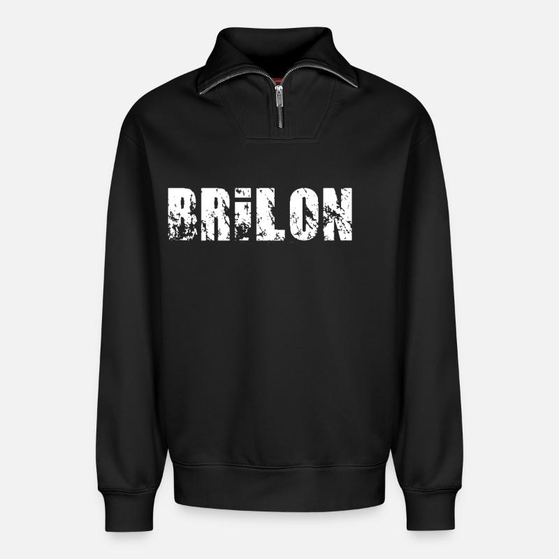 Brilon - Relaxed Unisex Organic Half Zip Sweatshirt – von SPREAD - Schwarz
