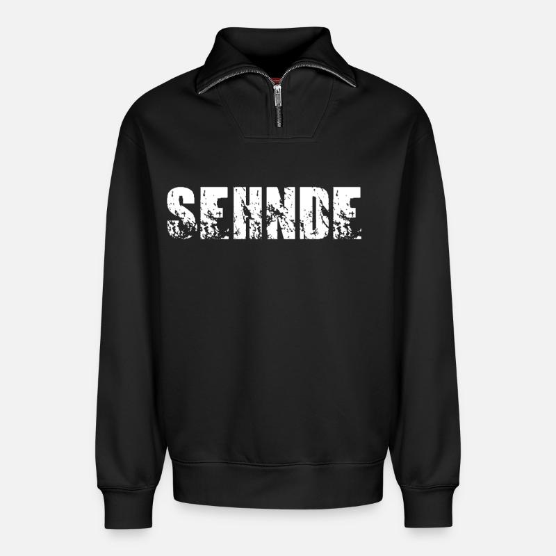 Sehnde - Relaxed Unisex Organic Half Zip Sweatshirt – von SPREAD - Schwarz