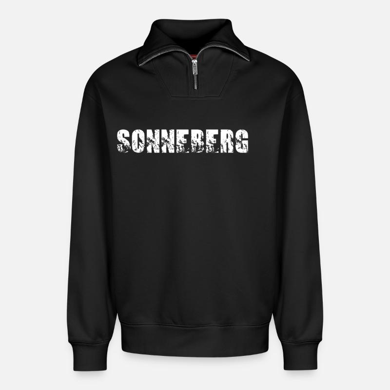 Sonneberg - Relaxed Unisex Organic Half Zip Sweatshirt – von SPREAD - Schwarz